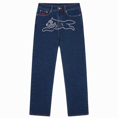 ICECREAM  crystal running dog denim pants