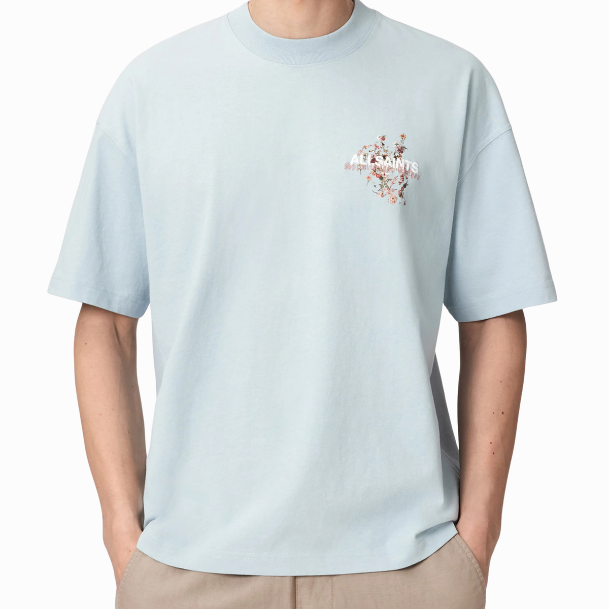 All Saints Valen Oversize Floral Logo Graphic T-Shirt