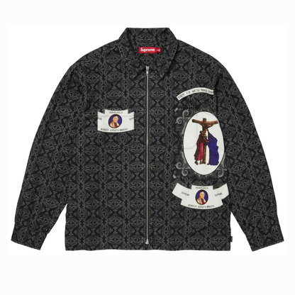 Supreme Devotion Flannel Zip Up Shirt 'Black'