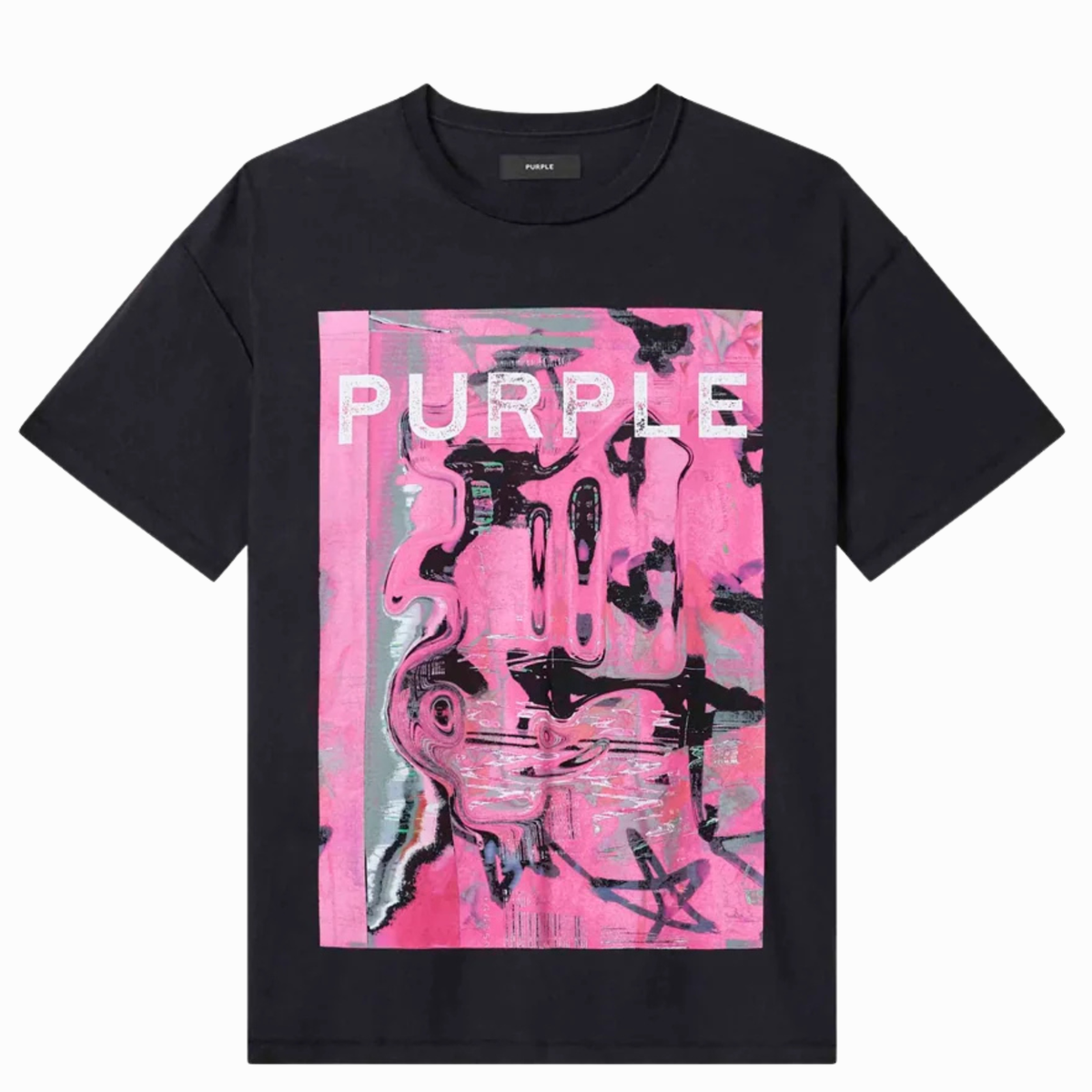 Purple Brand Black Displaced T-Shirt
