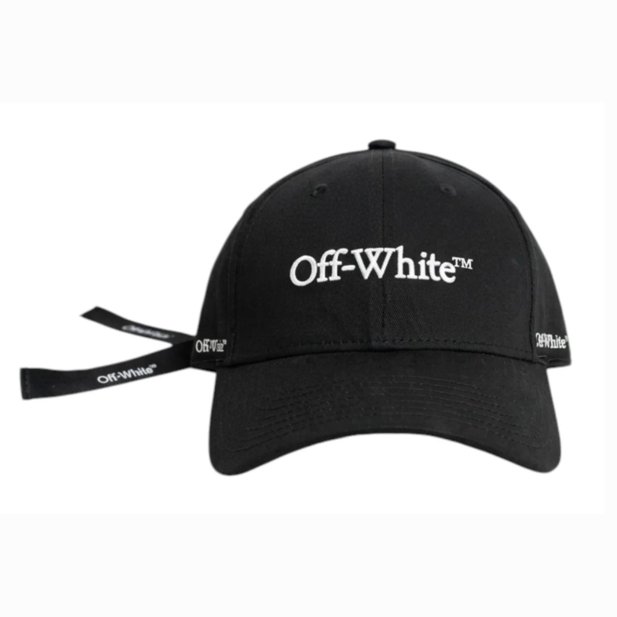 Off-White adjustable baseball cap with logo and ribbon detail