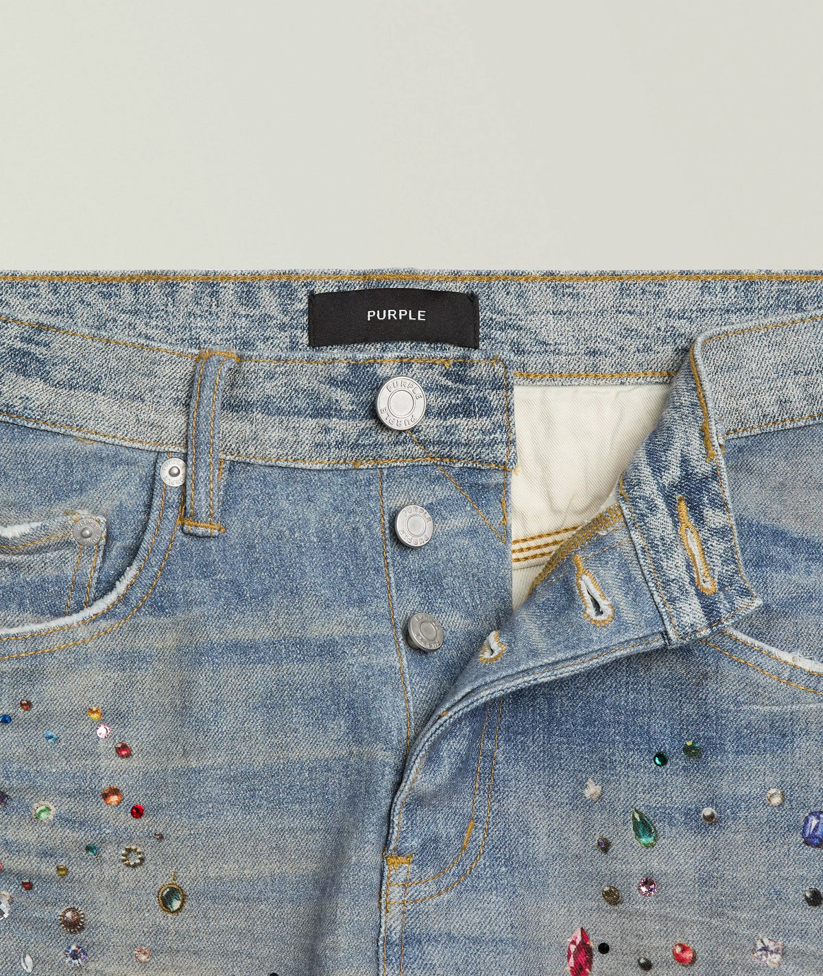 Purple Brand Jewel Print Skinny Jeans