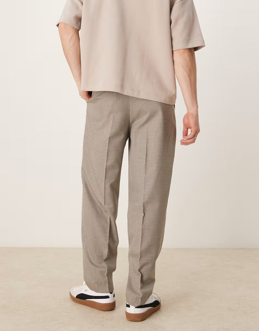 ASOS Oversized billionaire tapered pants in brown