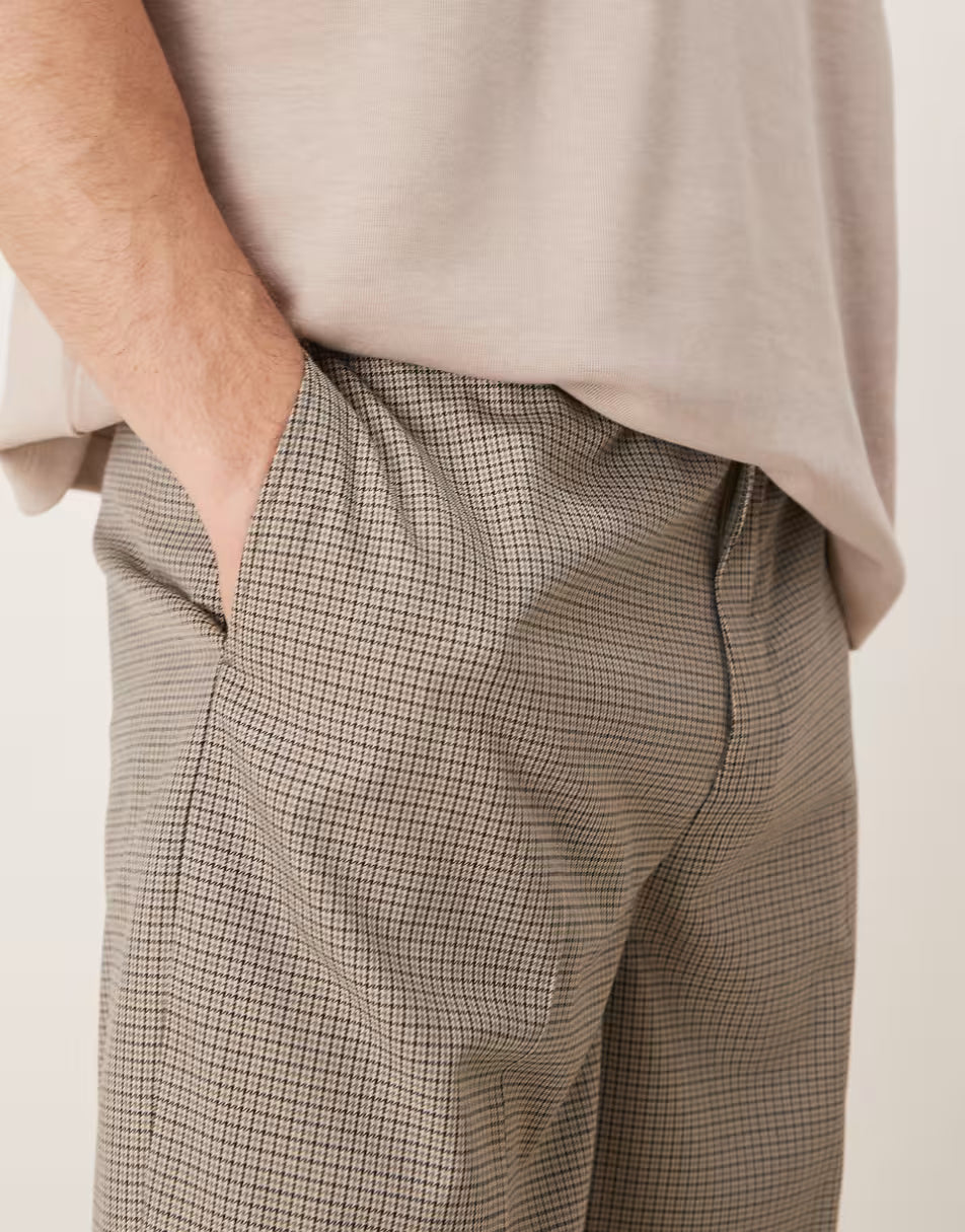 ASOS Oversized billionaire tapered pants in brown