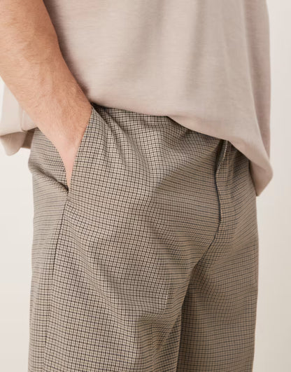 ASOS Oversized billionaire tapered pants in brown