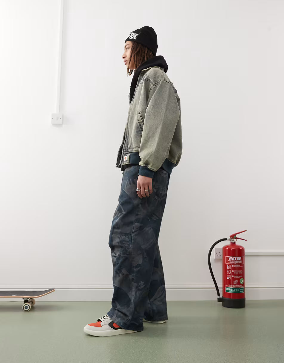 Aape by A Bathing Ape Adjustable Denim Jeans Camouflage in Blue