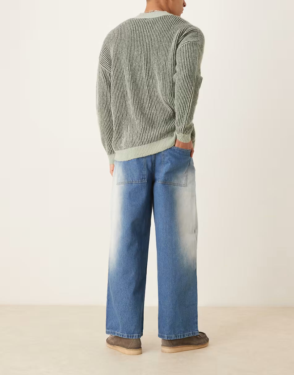 ASOS  Super baggy blasting jeans in wash blue