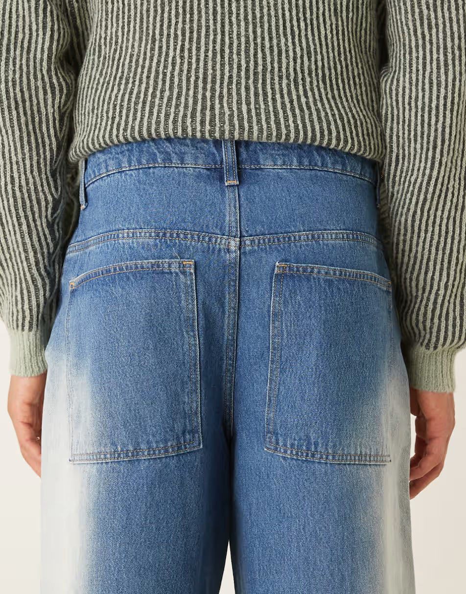ASOS  Super baggy blasting jeans in wash blue