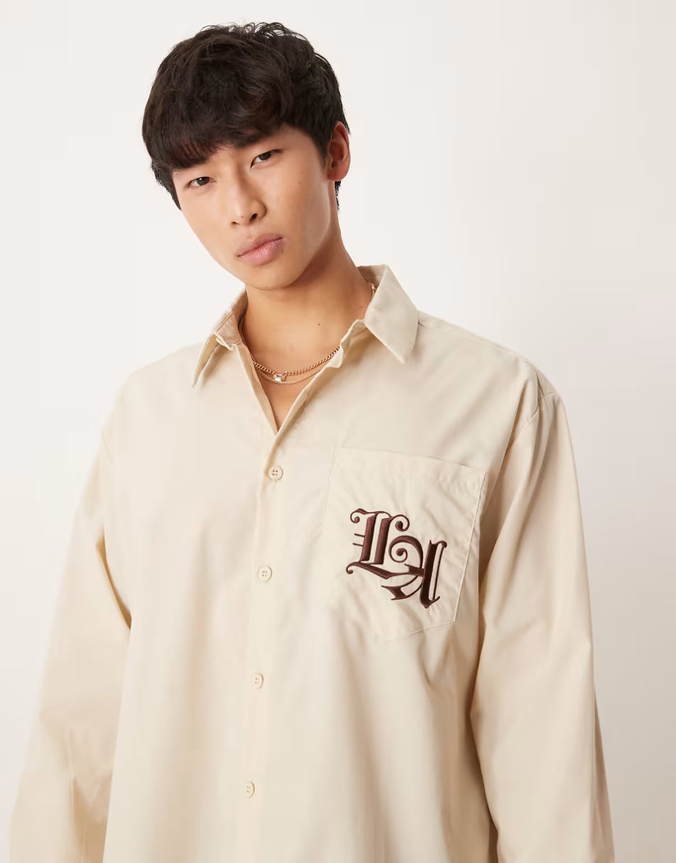 ASOS Oversized Shirt Chest "Embroidery"