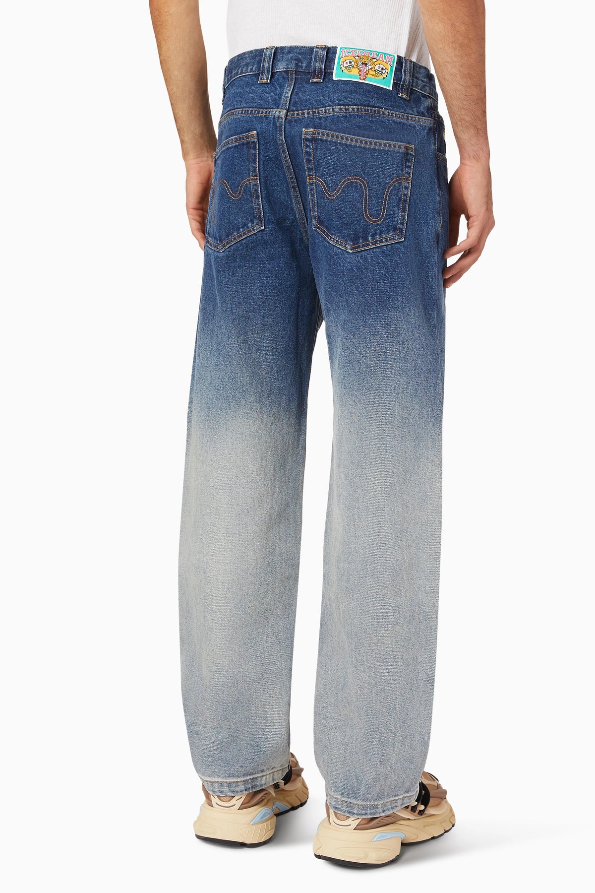 ICECREAM Fade Out Running Dog Double Scoop Pants in Denim