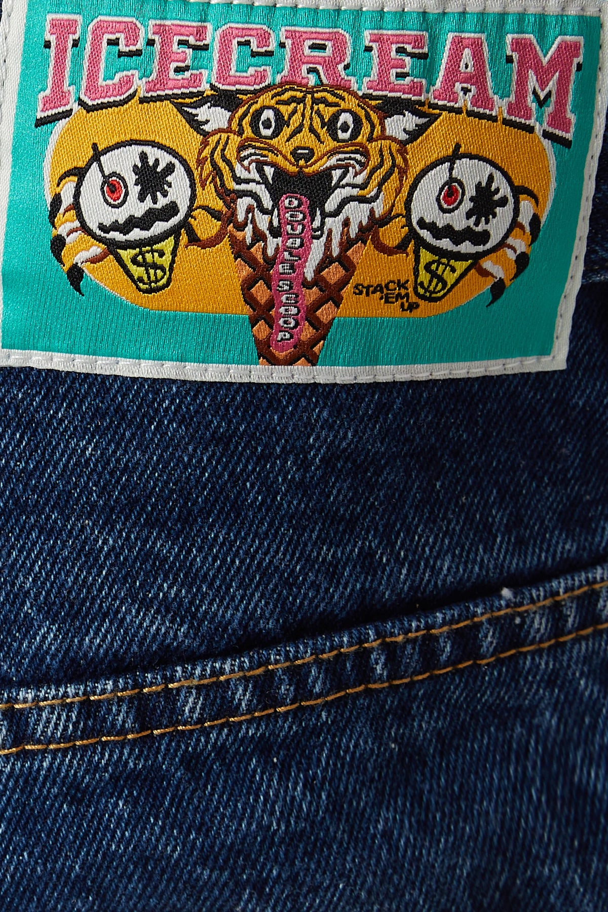 ICECREAM Fade Out Running Dog Double Scoop Pants in Denim
