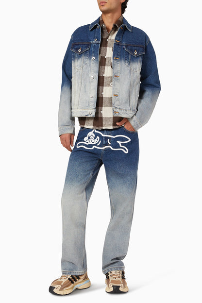 ICECREAM Fade Out Running Dog Double Scoop Pants in Denim
