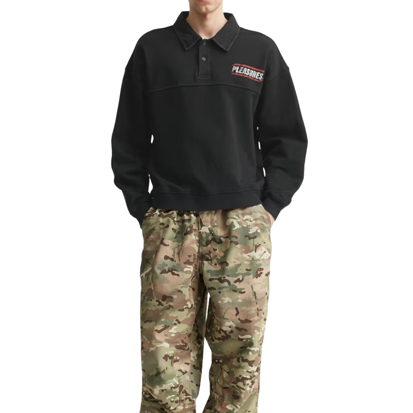 Pleasures Gentle Polo Sweatshirt 'Black'