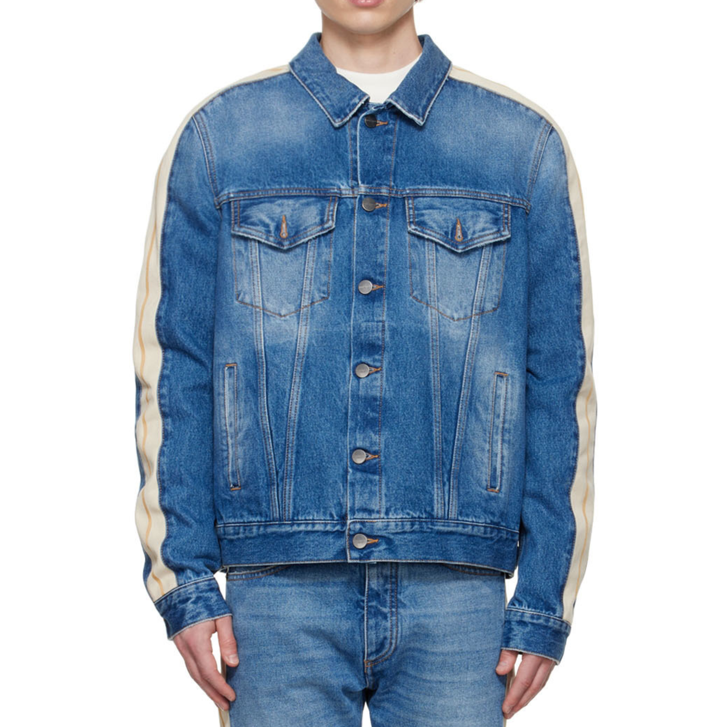 Palm Angels Track Denim Jacket 'Light Blue'