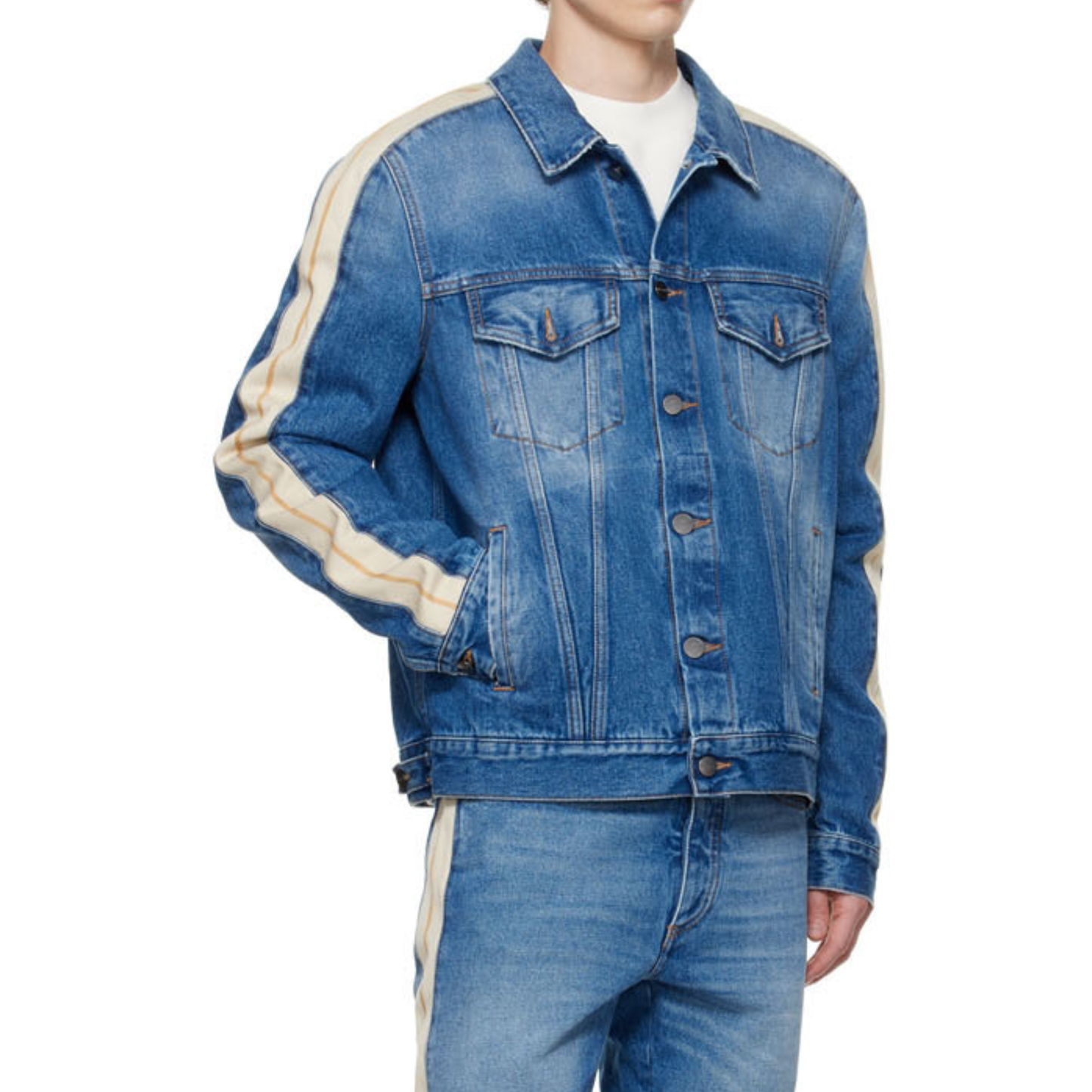 Palm Angels Track Denim Jacket 'Light Blue'