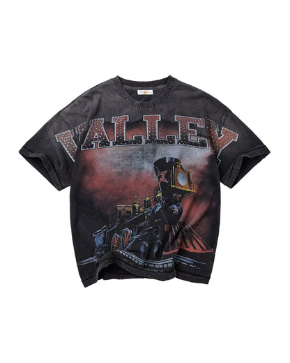 Valley Dreams A Train Bling Tee Vintage Black