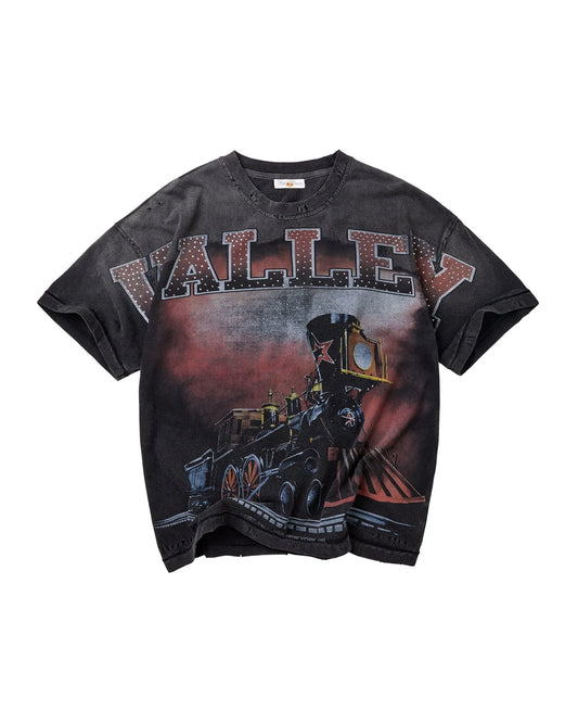 Valley Dreams A Train Bling Tee Vintage Black