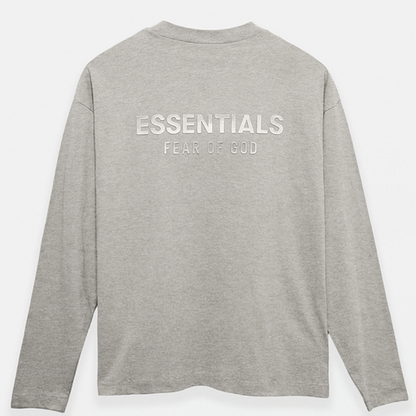 Fear of God ESSENTIALS Concrete Heather Classic Fit Long Sleeve T-Shirt