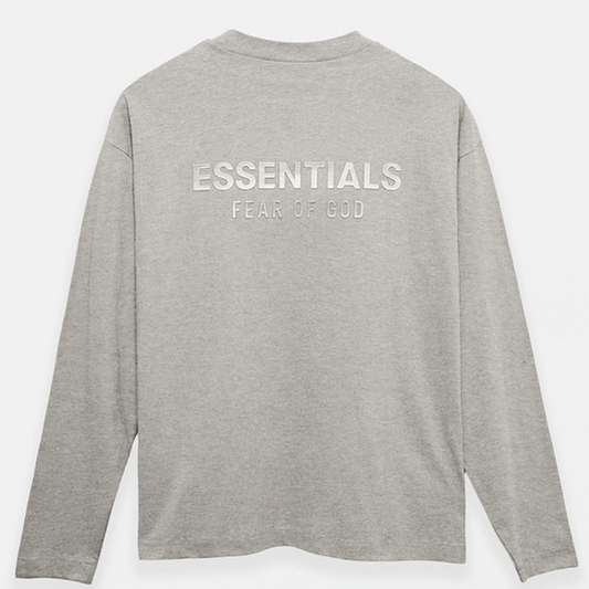 Fear of God ESSENTIALS Concrete Heather Classic Fit Long Sleeve T-Shirt