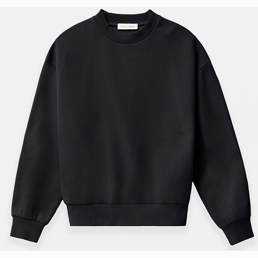 Fear of God Essentials Jet Black Classic Fleece Crew Neck Sweatshirt