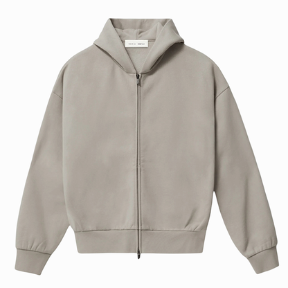 Fear of God Essentials Smoke Grey Classic Fleece Zip Up Hoodie