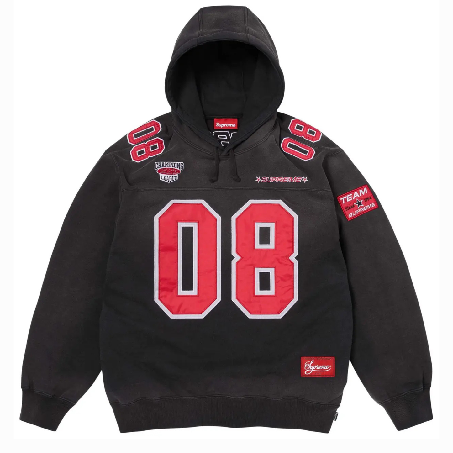 Supreme Jersey Hooded Sweatshirt 'Black'
