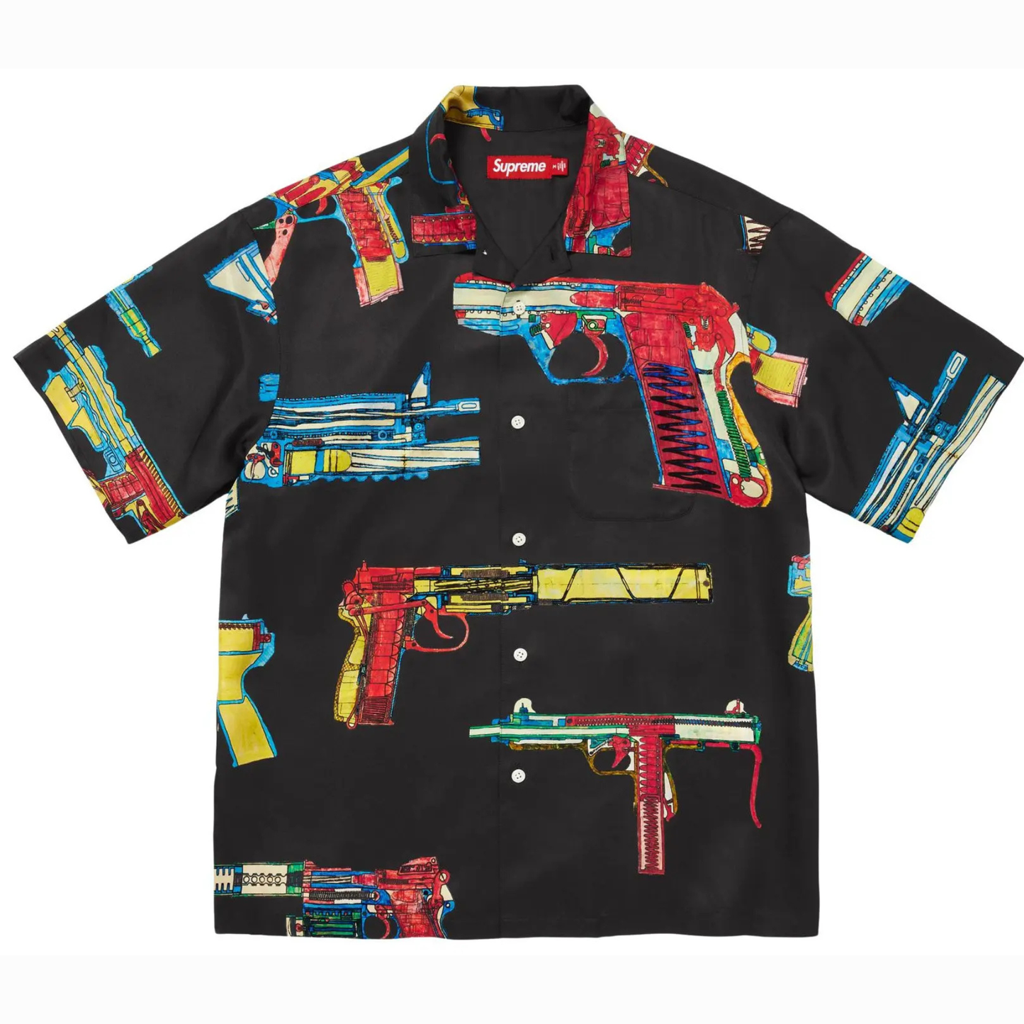 Supreme Guns Silk Short-Sleeve Shirt 'Black'
