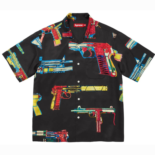 Supreme Guns Silk Short-Sleeve Shirt 'Black'
