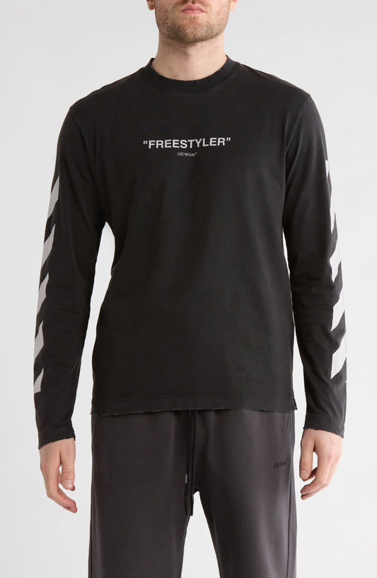 OFF-WHITE Logo Long Sleeve T-Shirt "Freestyler"