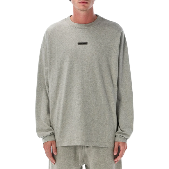Fear of God ESSENTIALS Concrete Heather Classic Fit Long Sleeve T-Shirt
