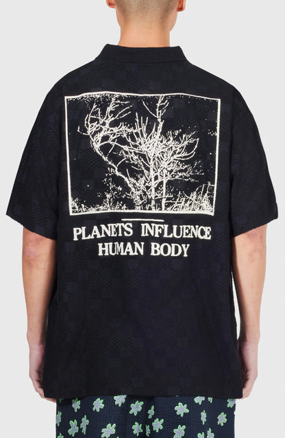 PLEASURES Planets Johnny Collar Graphic Polo