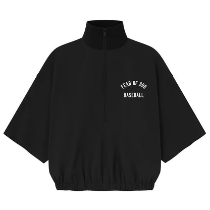 Fear of God Essentials  x MLB Black Logo 3/4-Sleeve Half-Zip Jacket