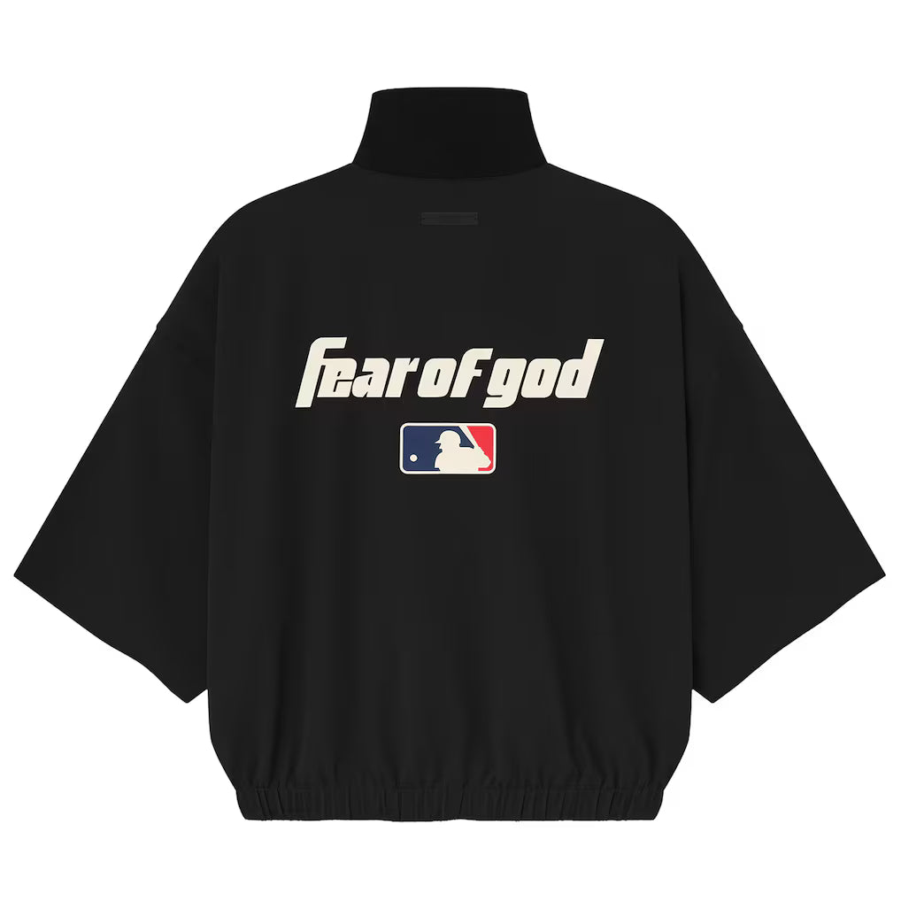 Fear of God Essentials  x MLB Black Logo 3/4-Sleeve Half-Zip Jacket