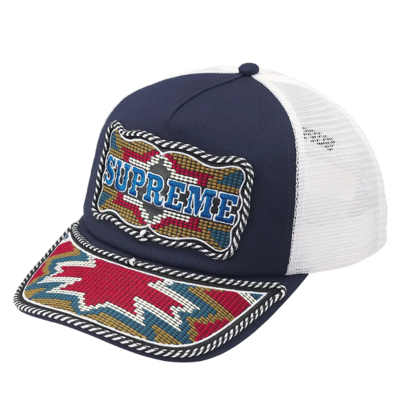 Supreme Western Embroidered Mesh Back 5-Panel Navy