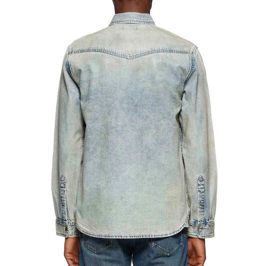 Purple Brand Long Sleeve Coated Cotton Western Shirt