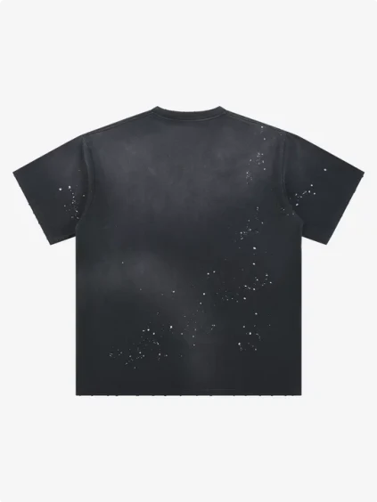 Vintage Wash Glitter Horse Pattern Splash Ink T-Shirt
