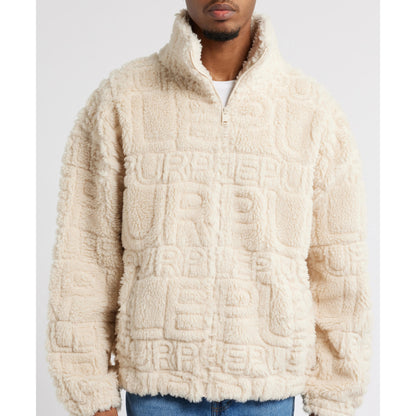 Purple Brand Wordmark Repeat High Pile Fleece Jacket