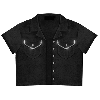 Prestige Rhinestone Button Set Top