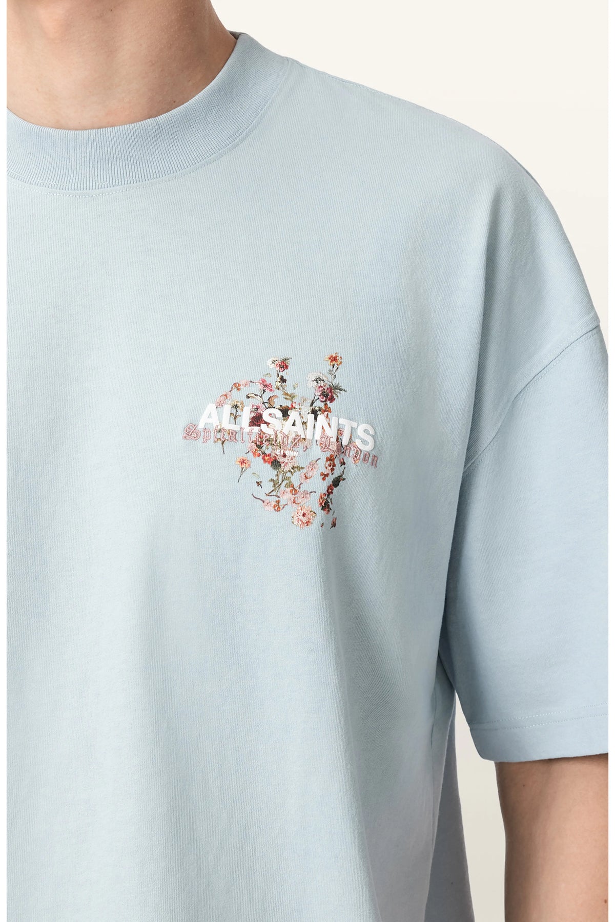 All Saints Valen Oversize Floral Logo Graphic T-Shirt