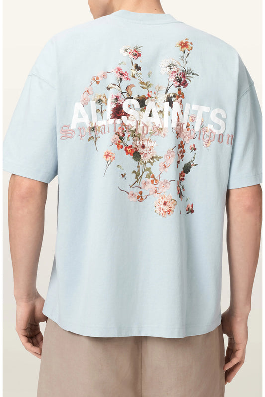All Saints Valen Oversize Floral Logo Graphic T-Shirt