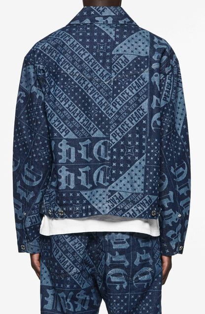 Purple Brand Laser Flag Denim Chore Jacket