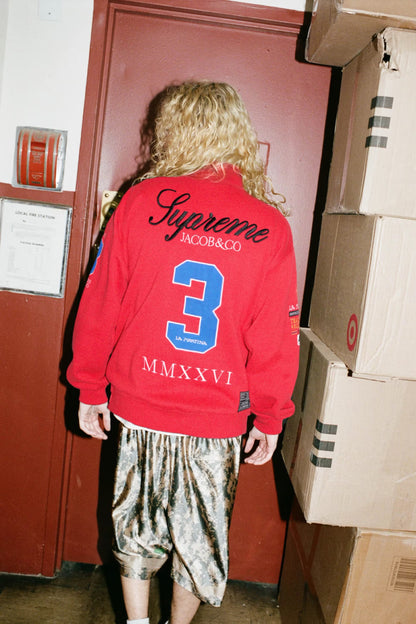 Supreme x La Martina x Jacob & Co Zip Up Sweatshirt 'Red'