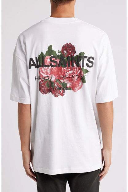 All Saints ROZA  Print T-shirt  chalk white