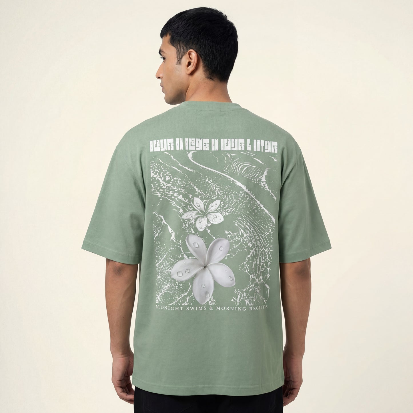 SASSY CLASSY "Beach on Beach on Beach & Bitches" Heavyweight Oversize tee apple green