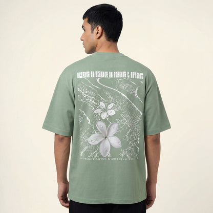 SASSY CLASSY "Beach on Beach on Beach & Bitches" Heavyweight Oversize tee apple green