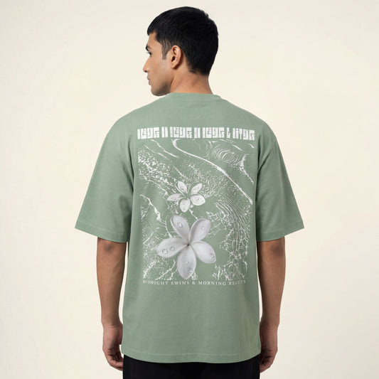 SASSY CLASSY "Beach on Beach on Beach & Bitches" Heavyweight Oversize tee apple green