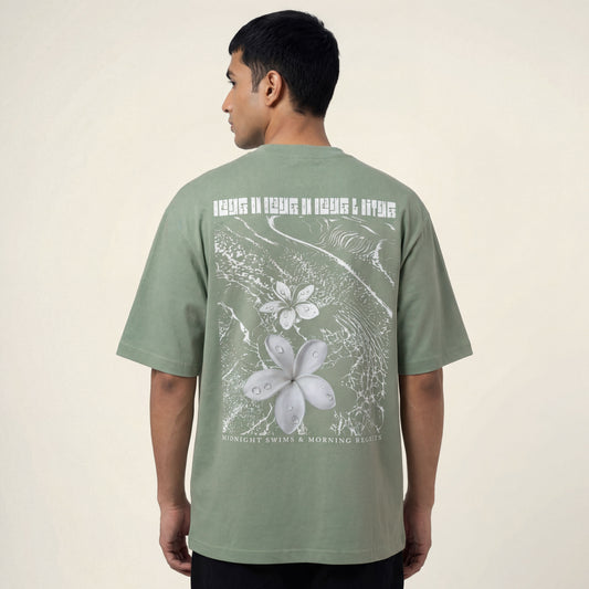 SASSY CLASSY "Beach on Beach on Beach & Bitches" Heavyweight Oversize tee apple green