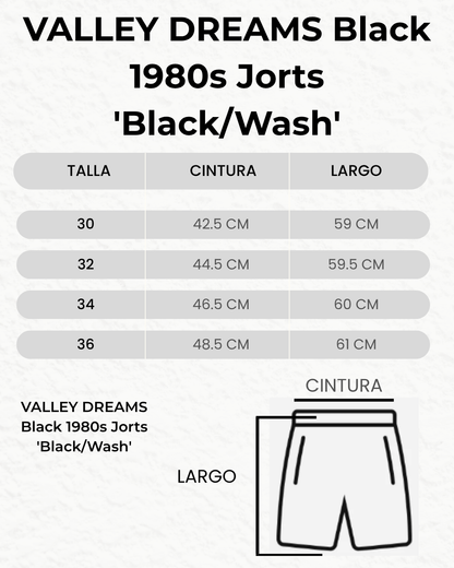 VALLEY DREAMS Black 1980s Jorts 'Black/Wash'