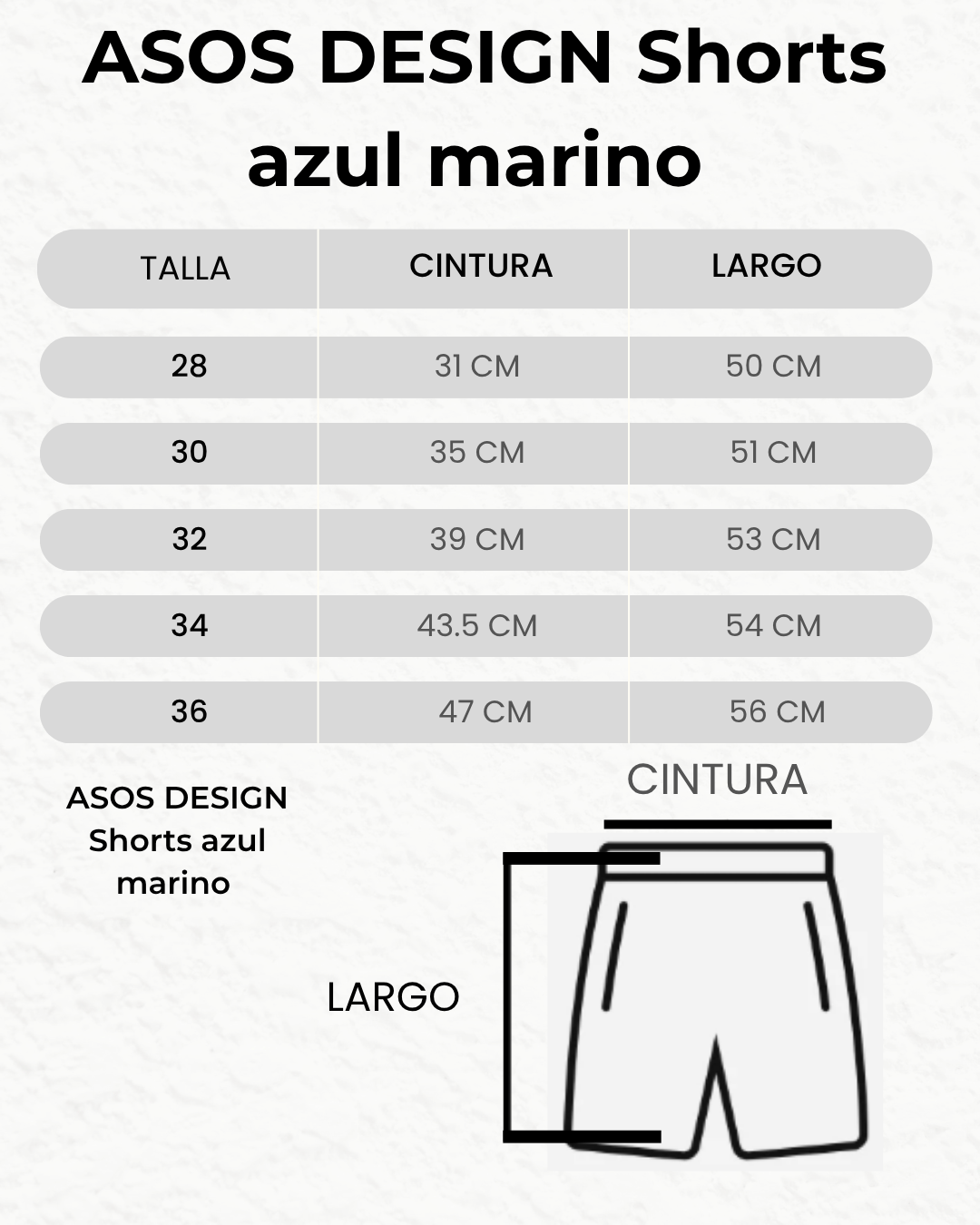 ASOS DESIGN Shorts azul marino
