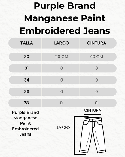 Purple Brand Manganese Paint Embroidered Jeans